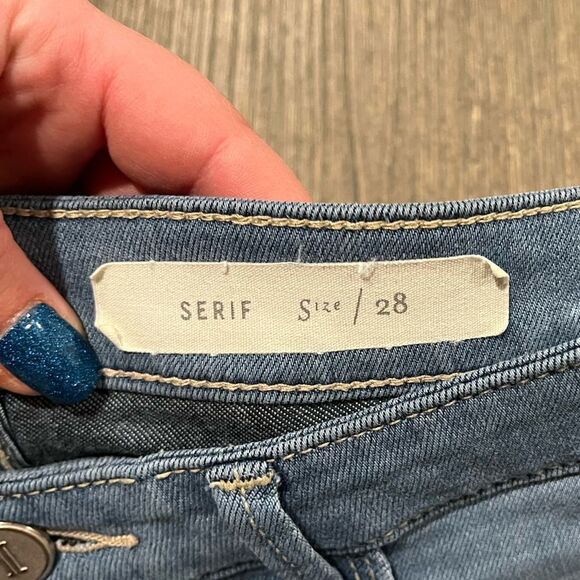 Pilcro and the Letterpress Serif Jeans Straight Leg Mid Rise Light Wash Size 28 - Picture 9 of 12